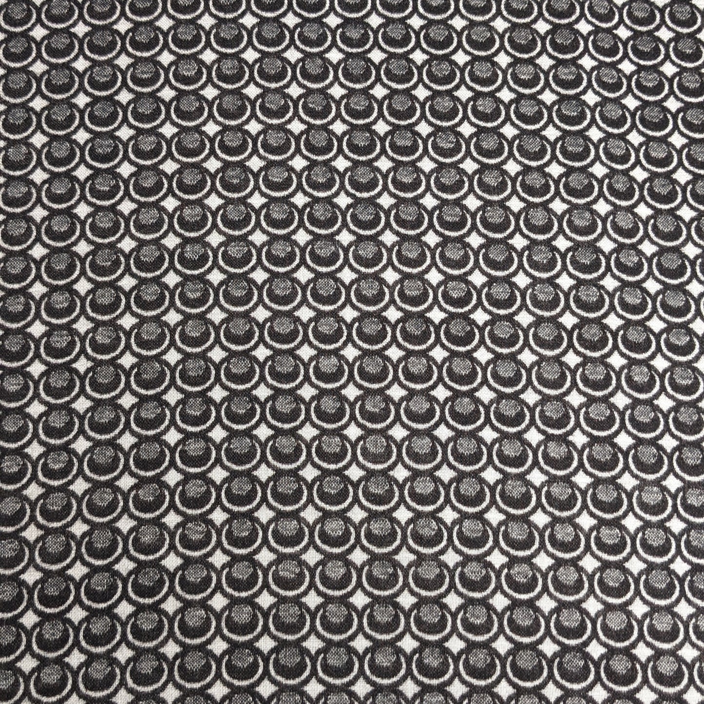 Wool Blend Jacquard Fabric - Circles - Black and White