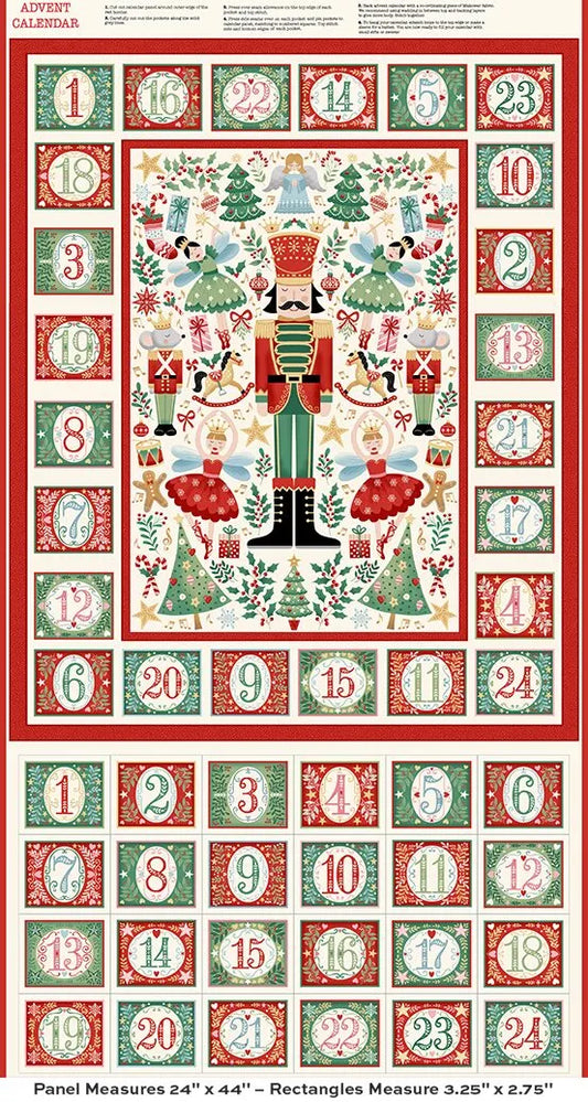 The Nutcracker - Cream - Advent Calendar Panel - Makower